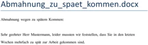 abmahnung-wegen-zu-spaet-kommen