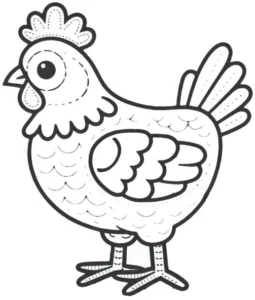 ausmalbild-huhn-fuer-kinder-gestalten
