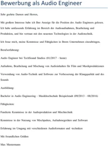 bewerbung-audio-engineer-ausbildung-erfahrung-erfolgreich-gestalten