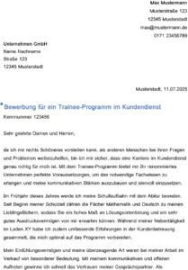 bewerbung-vorlage-trainee-programm-kundenservice