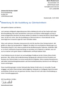 bewerbung-zahntechnikerin-ausbildung