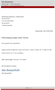 entschuldigung-arzttermin-schule-fruehzeitig-verlassen