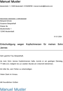 entschuldigung-schule-kopfschmerzen-vorlage
