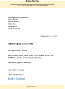 entschuldigung-vorlage-wegen-streik-fuer-die-schule