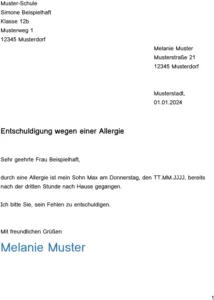 entschuldigung-wegen-allergie-schule-muster