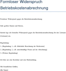 formloser-widerspruch-betriebskostenabrechnung