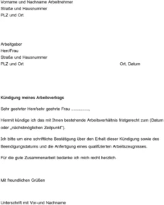 kuendigung-arbeitnehmer-vorlage