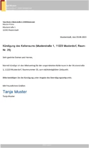 kuendigung-des-kellerraums-muster-vorlage