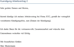 kuendigung-eines-arbeitsvertrags-muster-vorlage-fuer-anstellung