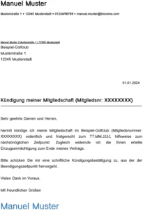 kuendigung-golfclub-mitgliedschaft-vorlage