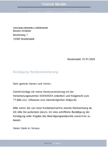 kuendigung-handversicherung-vorlage