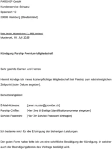 kuendigung-parship-premium-mitgliedschaft-vorlage