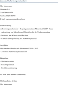 lebenslauf-aufbereitungsmechanikerin-vorlage