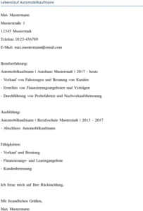 lebenslauf-automobilkaufmann-vorlage