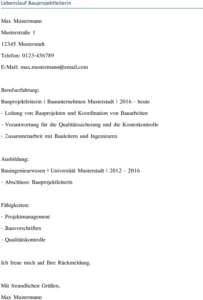 lebenslauf-bauprojektleiterin