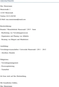 lebenslauf-beamtin-oeffentlicher-dienst