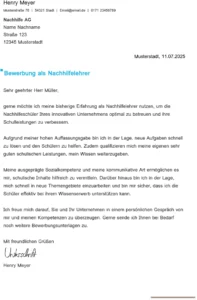 vorlage-bewerbung-lebenslauf-nachhilfelehrer