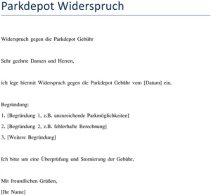 widerspruch-gegen-parkdepot-gebuehr-vorlage