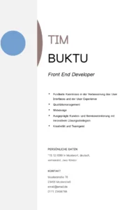 word-vorlage-bewerbung-front-end-developer