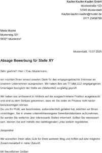 word-vorlage-fuer-absage-auf-bewerbung