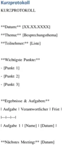 word-vorlage-fuer-kurzprotokoll-zur-besprechungsdokumentation
