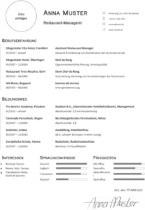 word-vorlage-lebenslauf-fuer-restaurant-manager